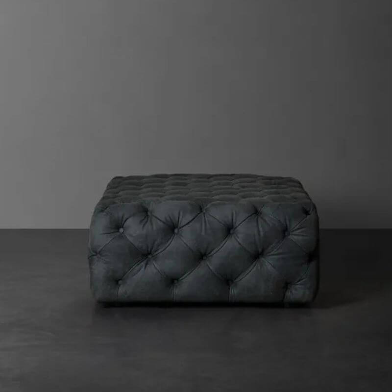 Versatile black tufted bench in small size