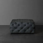 Versatile black tufted bench in small size