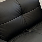 Living space with stylish minimalist 3-seater sofa