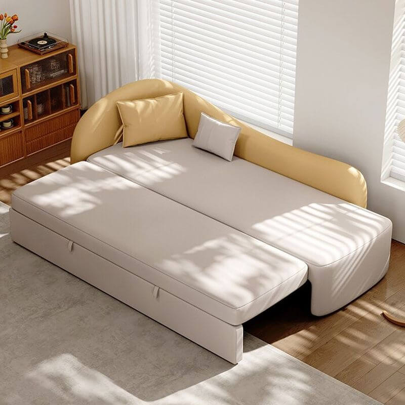 Minimalist Left-Arm Chaise Bench in Light Grey メイン画像