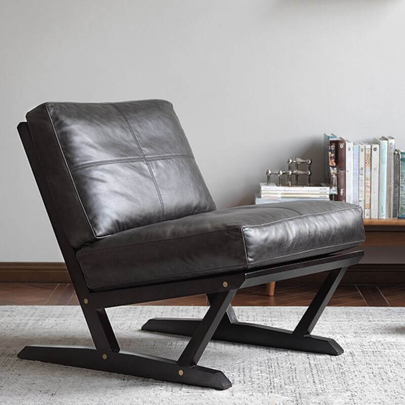 Minimalist Solid Color Side Chair in Midnight Black Main image