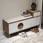 Sleek Solid Color Timber Entryway Bench