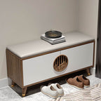 Sleek Solid Color Timber Entryway Bench