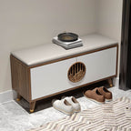 Minimalist Timber Shoe Bench in Nut-Brown