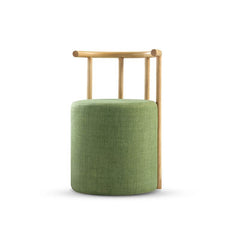 Stylish upholstered drum stool with solid color