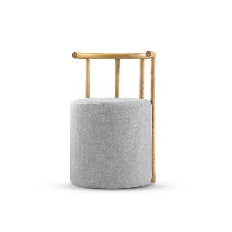 Contemporary back stool in light wood finish