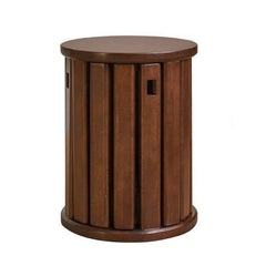 Wooden Utility Stool with Drum Base