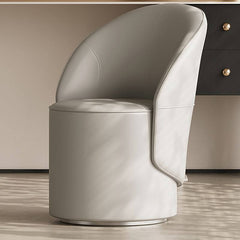 Stylish grey vanilla stool in makeup area