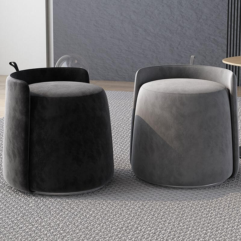 Minimalist Solid Color Vanity Stool Black