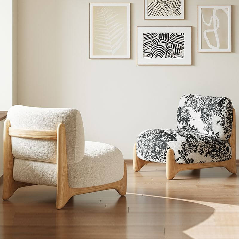 Slipcovered chair in modern living room