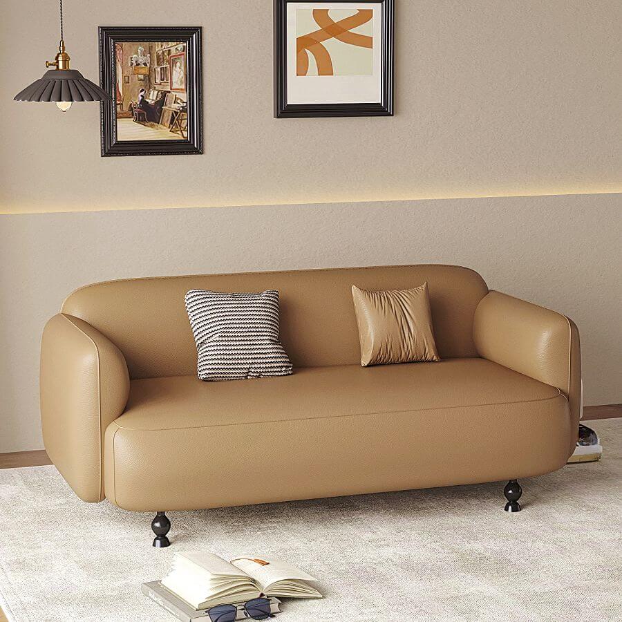 Ivory Sofa with PU Upholstery