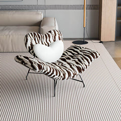 minimalist striped lounge chair frontal view