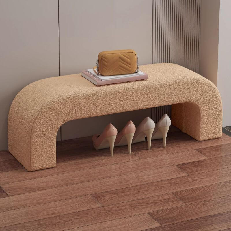 Cozy entryway bench with solid color design