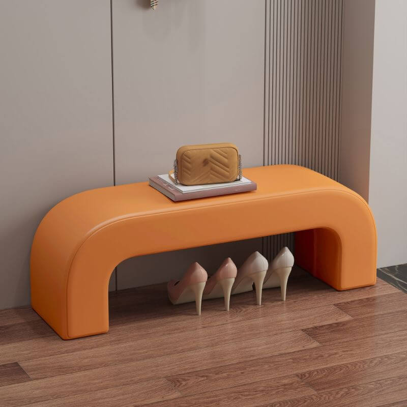 Banco de Acento Tapizado Minimalista de Color Sólido con Comodidad Acolchada Imagen secundaria del producto