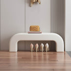 Modern entryway bench in vibrant orange