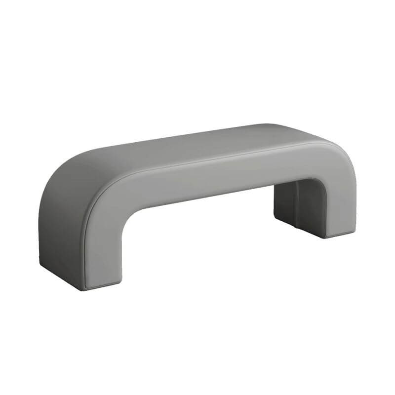 Dark gray plush bench for home decor