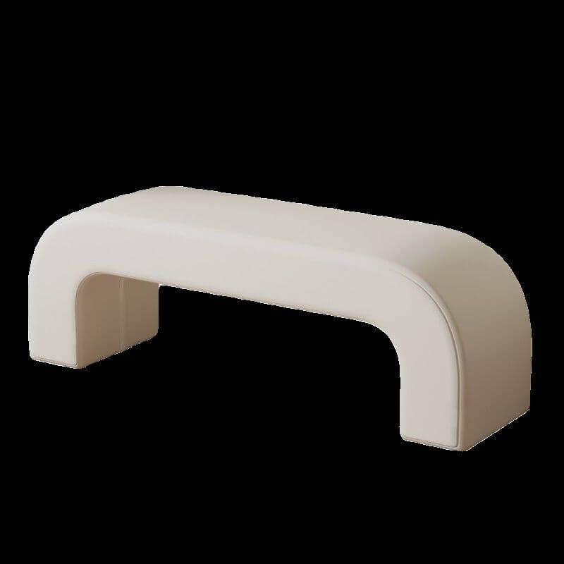 Light gray minimalist accent bench