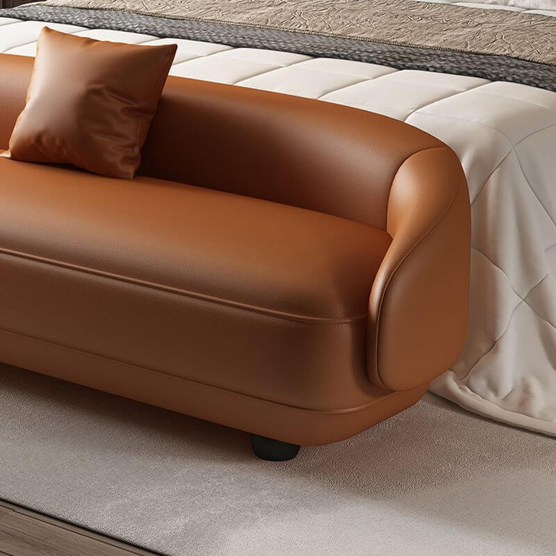 Banc d'Accent Minimaliste Rembourré de Couleur Uni avec Dossier et Rembourrage Matelassé Image secondaire du produit