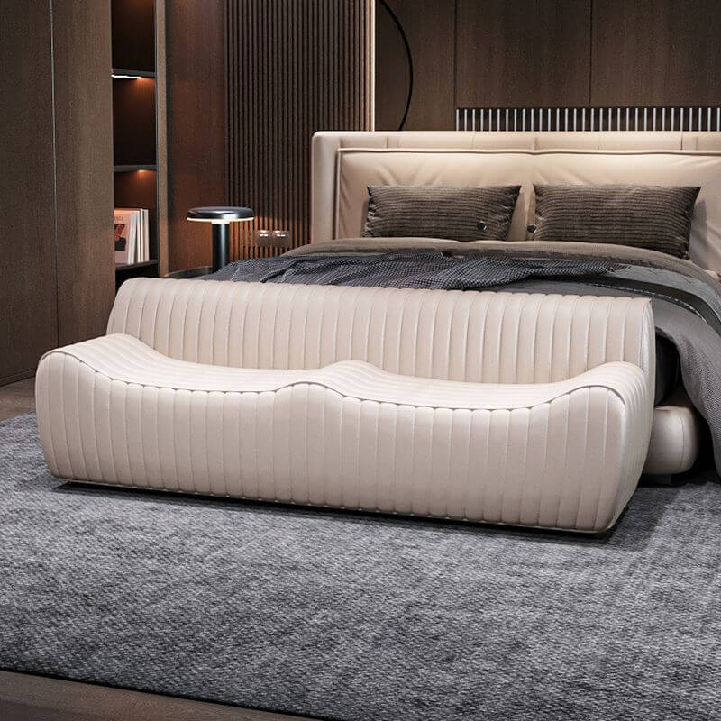 Banc d'Accent Minimaliste Rembourré de Couleur Unie avec Dossier, Accoudoirs et Rembourrage Image secondaire du produit