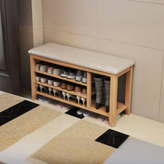 Entryway shoe bench with padded seat