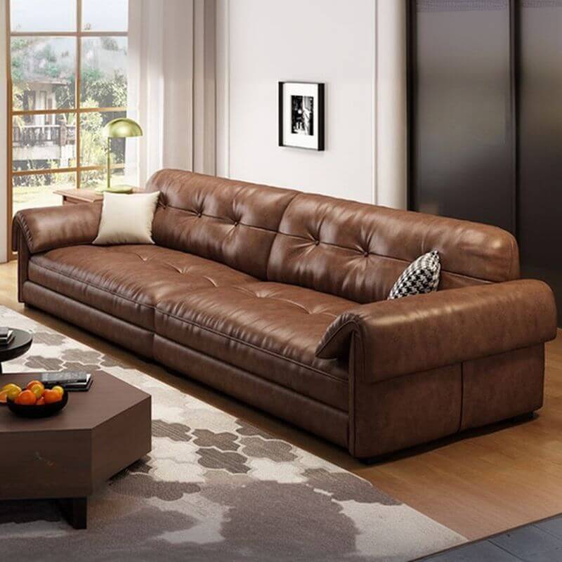 Elegant water-resistant leather sofa
