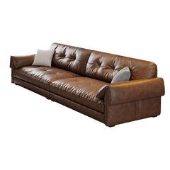 Inviting leather sofa with durable construction