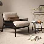 Minimalist white arm chair with cushion back