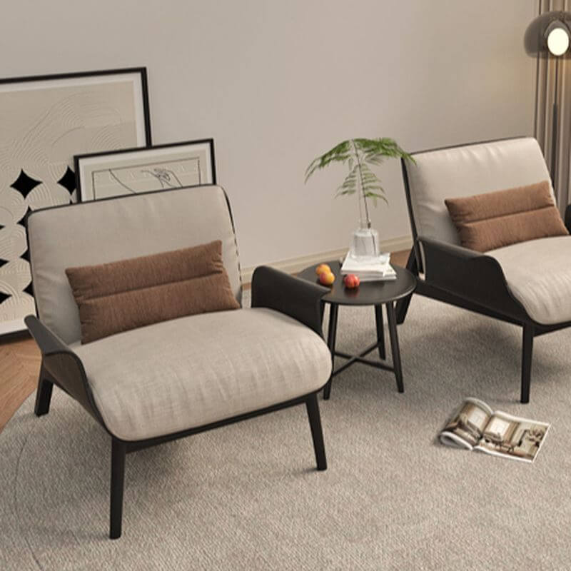 Plush back and armrest arm chair