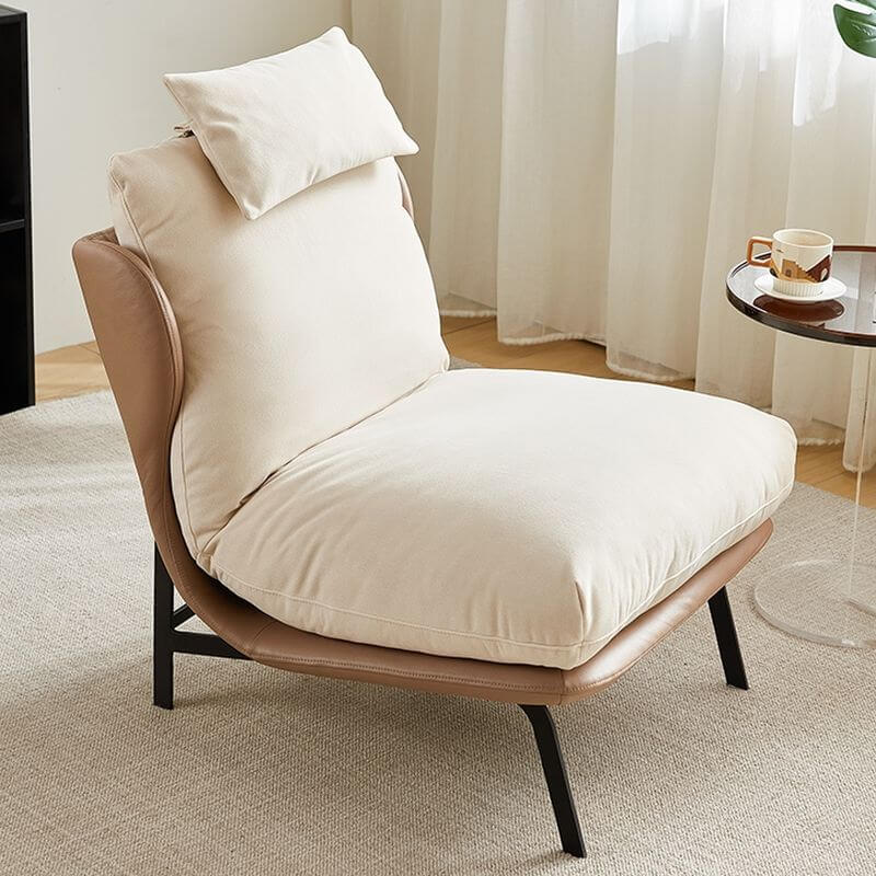 Luxurious fabric arm chair close-up