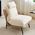 Luxurious fabric arm chair close-up