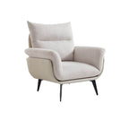 Minimalist White Arm Chair with tufted back