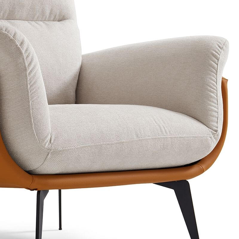 Stylish armrests on minimalist chair