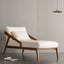Minimalist white dual-sided arm chaise lounge