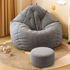 Mobility portable armless bean bag set in light gray