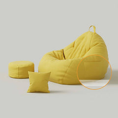 Yellow ottoman from Mobility portable bean bag set