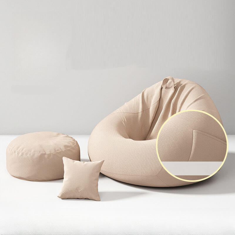 Lemon Yellow Bean Bag Set with Toss Pillows