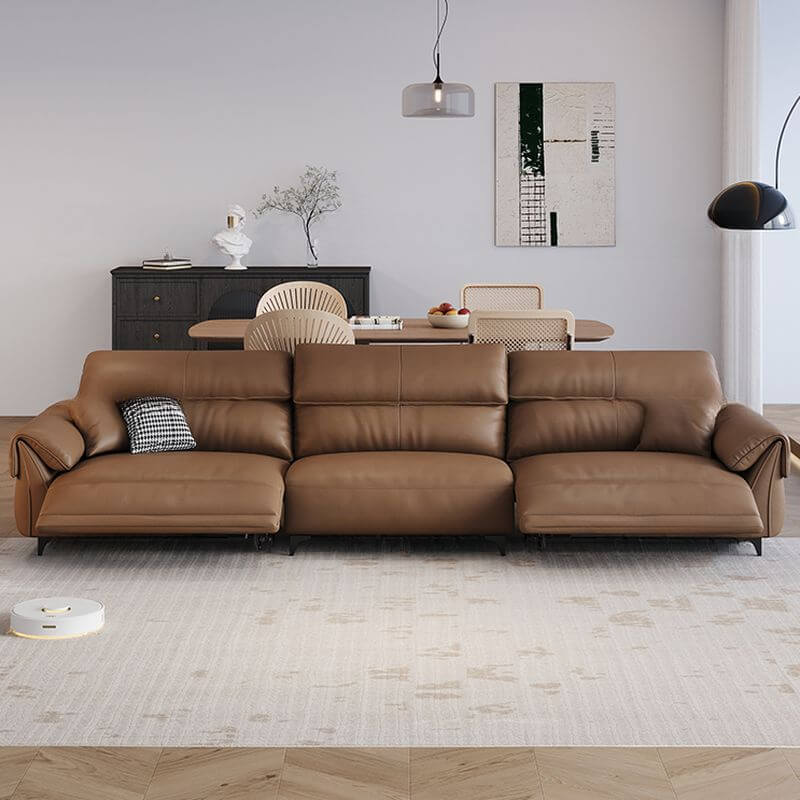 Mocha Convertible Sofa in Modern Living Room