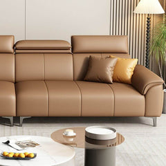 Elegant mocha sofa in modern decor