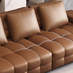 Mocha sofa in natural light