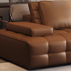 Comfortable mocha sofa with pillows