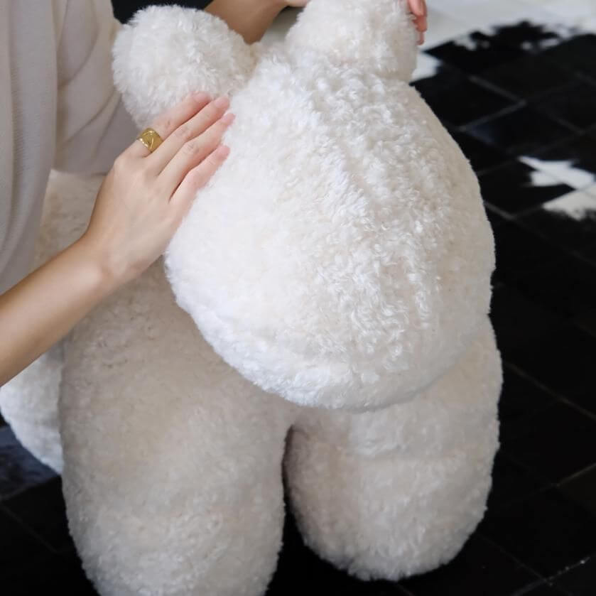 Comfortable upholstered stool for living room