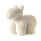 Upholstered modern accent stool with animal pattern