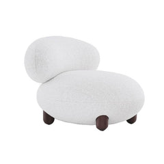 Modern Beige Accent Chair with Ottoman