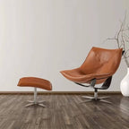 Blue and citrus modern side chair with solid color pattern and tight back design