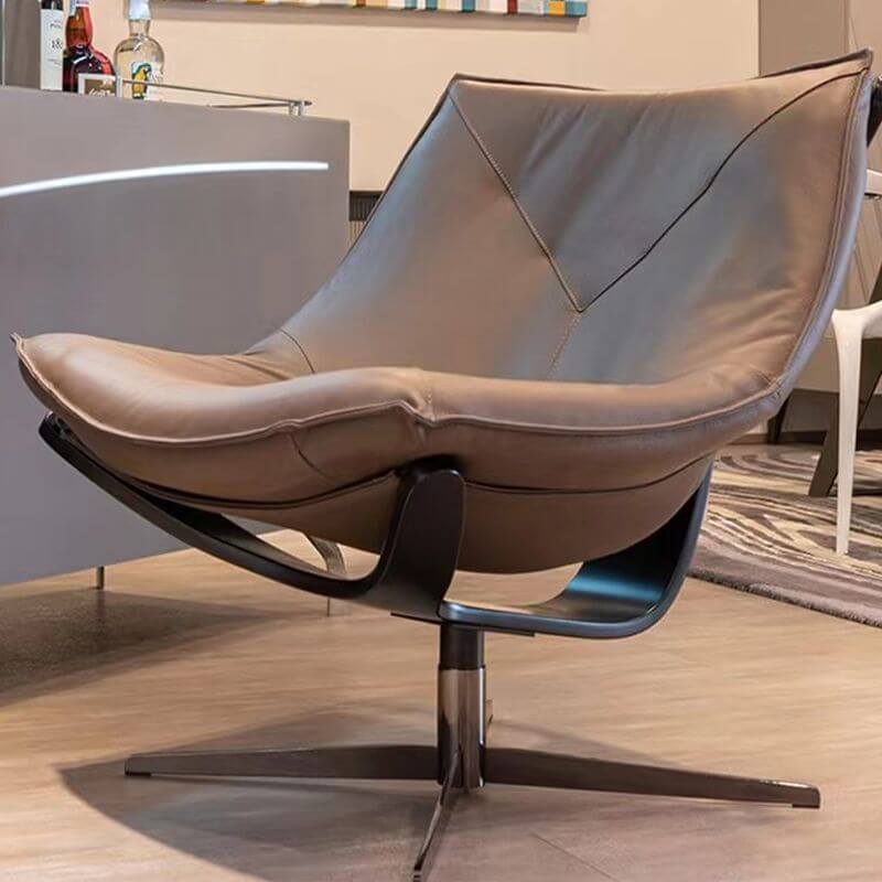 Blue and citrus modern side chair with solid color pattern and tight back design