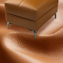 Furniture piece with rich brown leather upholstery