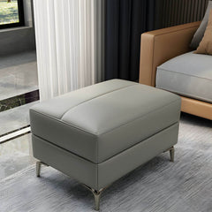 Multi-functional standard ottoman in brown leather