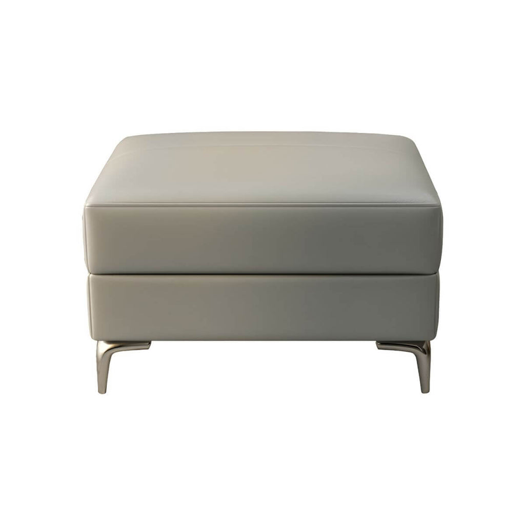 Comfortable sponge-filled leather ottoman