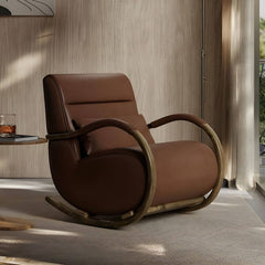 Comfortable rocker chair in khaki color