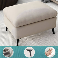 Light gray cotton blend ottoman